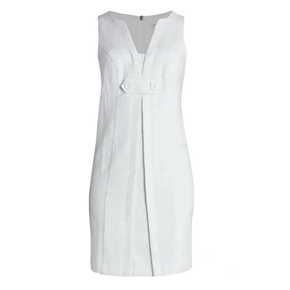 TRINA TURK New Classic White Shift Torch Mini Dress Size 16 Sleeveless USA MADE